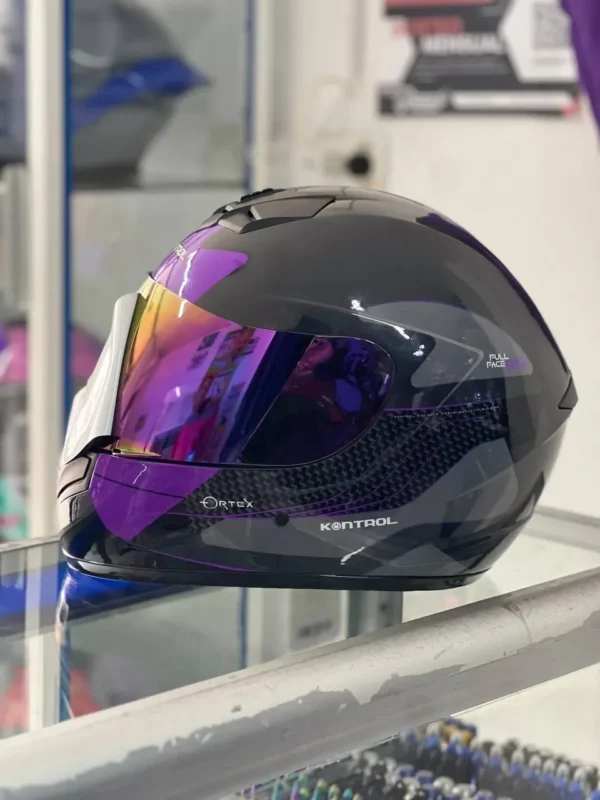 Casco Kontrol Ortex: 1 innovador diseño integral con certificación DOT y estilo de fibra de carbono