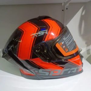 Casco Xsports cerrado con gafas - X162 rojo