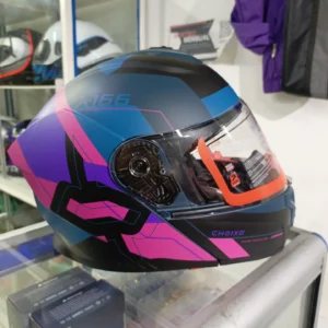 Casco abatible Xsports - 166 rosado con azul