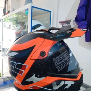 Casco KONTROL integral tipo cross - 819-6 negro/naranja nate