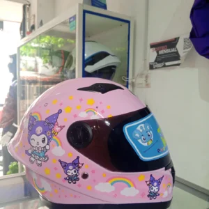 Casco para niña KRM integral. Diseño My Melody rosado brillante