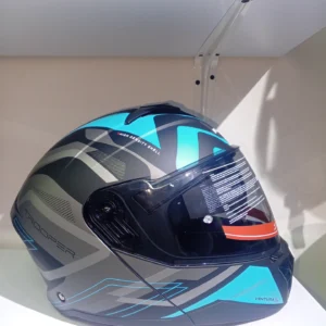 Casco KONTROL abatible - Trooper gris/aguamarina mate